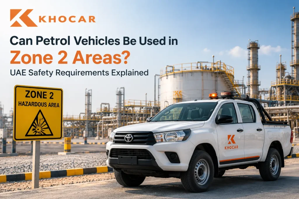 KHOCAR petrol vehicle in a Zone 2 hazardous area at a UAE oil and gas facility