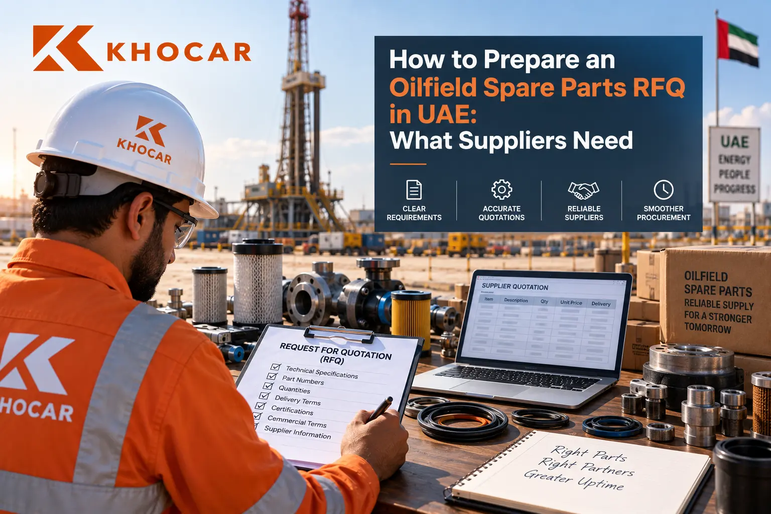 KHOCAR oilfield spare parts RFQ preparation in UAE with supplier quotation checklist